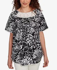 Футболка с круглым вырезом Petite Batik Island Paisley Ruby Rd., мультиколор