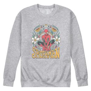 Мужской флисовый свитшот Spider-Man с винтажными цветочными принтами Marvel, серый