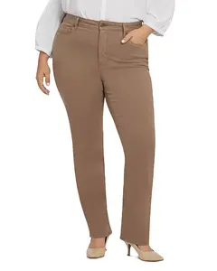 Джинсы Мэрилин с высокой посадкой и прямым кроем Nydj Plus, бежевый