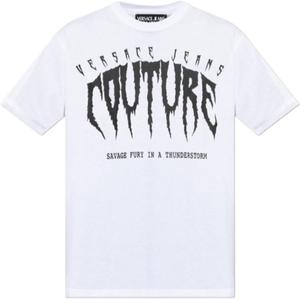 Футболка с графическим логотипом VERSACE JEANS COUTURE, белый
