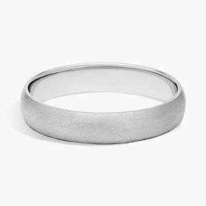 Матовое классическое обручальное кольцо из 14-каратного белого золота (4 мм) Blue Nile