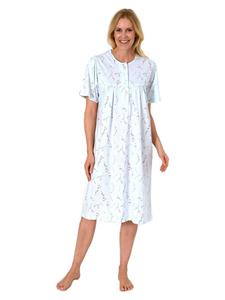 Женственная ночная рубашка с короткими рукавами и пуговицами на шее, светло-бирюзового цвета. NORMANN