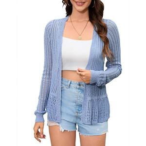 Женский кардиган-накидка с открытой передней частью и длинными рукавами Seoria, Blue