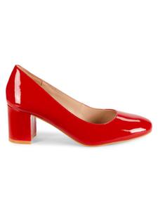 Туфли-лодочки из лакированной кожи на блочном каблуке Holly Stuart Weitzman, цвет Ruby Red