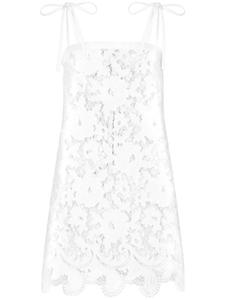 Dolce & Gabbana сетчатое платье мини с вышивкой, белый