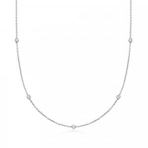 Ожерелье Ross-Simons с выращенными в лаборатории бриллиантами из стерлингового серебра Ross-Simons, 18 In