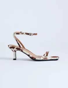 Босоножки Topshop Ezra на каблуке с ремешками из натуральной кожи с коровьим принтом
