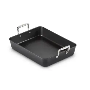 Прямоугольный алюминиевый противень для запекания Le Creuset с антипригарным покрытием и ручками, черный