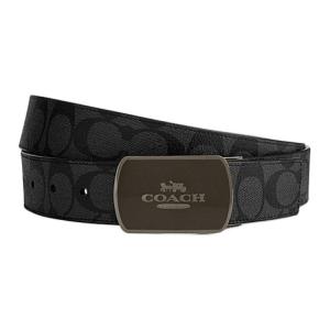 COACH Ремень мужской из искусственной и натуральной кожи серый 3.8 см, Gray