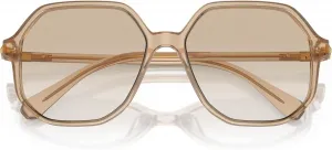 Женские солнцезащитные очки Swarovski SK6003F с низкой переносицей, восьмиугольной формы, Opaline Light Brown/Gradient Light Grey