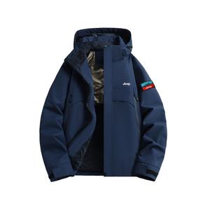 Пуховик Unisex Hooded Thickened Others Jeep, темно-синий