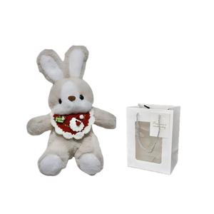 Плюшевая кукла Goodnight Bunny для детей старше 3 лет высотой 30 см ROUERXIONG, Santa Claus Beard+Transparent Window Shopping Bag