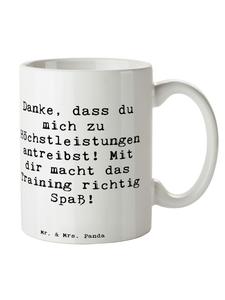 Кружка с мотивирующей цитатой фитнес-тренера... белого цвета Mr. & Mrs. Panda
