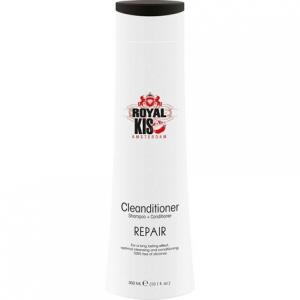 Repair Cleanditioner 2 в 1 Шампунь и кондиционер 300 мл для поврежденных и химически обработанных волос с кератином - без силикона, Royal Kis