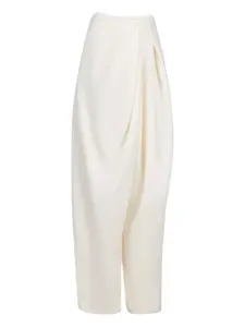 Драпированные шерстяные брюки Nina Ricci, нейтральный
