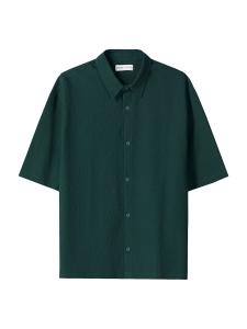 Рубашка на пуговицах классического кроя Bershka, темно-зеленый
