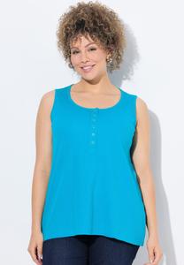 Топ Ulla Popken Top, Blue Turquoise/Turquoise
