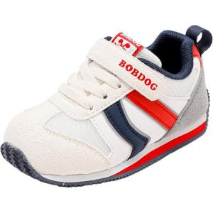 Нескользящая амортизирующая и дышащая обувь для детей с низким верхом. Детская обувь для повседневной носки. BOBDOG, белый/темно-синий