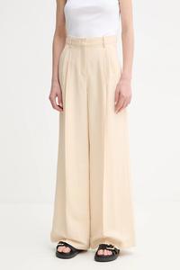 Брюки с добавлением льна Weekend Max Mara, бежевый