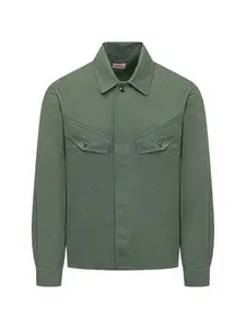 Рубашка-овершот с клапанными карманами Kenzo, зеленый