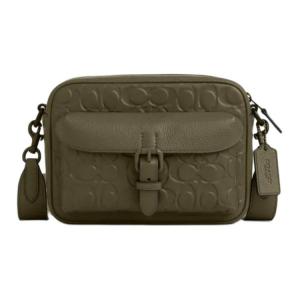 COACH Кожаная наплечная сумка через плечо маленькая мужская оливково-зеленая