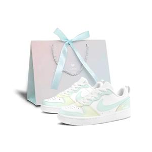 Детские скейтерские кроссовки Court Borough для младших школьников Nike, белый/зеленый