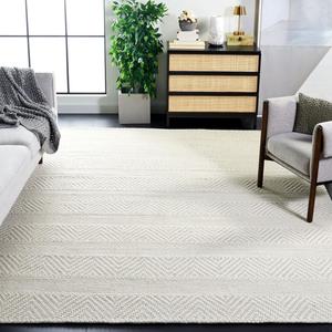 Ковер SAFAVIEH, 305 x 427 см, Marbella Collection, Ivory, ручной работы из шерсти, идеально подходит для помещений с высокой проходимостью в гостиной, спальне (MRB554A)