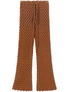 Брюки Ermanno Scervino из хлопка, связанные крючком, коричневый