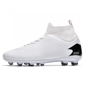 Антискользящие износостойкие футбольные бутсы унисекс белые ATAY, белый газон
