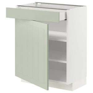 Тумба с ящиком/дверью METOD/MAXIMERA IKEA, 60x37x70 см, цвет white/stensund light green