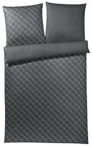 ЙУУП! Постельное белье Мако сатин Василек Градиант серо-синий размер 135х200 см+80х80 Joop