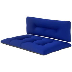 Подушки для дивана из поддонов, 2 места, 3,9 дюйма, темные Outsunny, Navy blue and dark gray