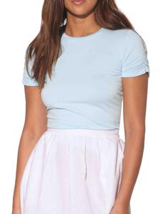 Футболка с рюшами на рукавах Дженнифер Walter Baker, светло-синий