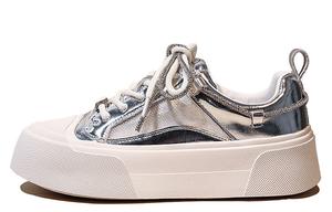 Кеды, скейтборд обувь женская низкая Junjali, цвет Silver mesh