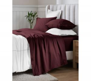 Комплект постельного белья из египетского хлопка плотностью 650 нитей на дюйм, однотонный, с глубокими карманами, размер Split King Superior, Plum