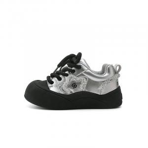 Износостойкие, легкие, с амортизацией, увеличивающие рост, с низким верхом, детские кроссовки для повседневной носки ST&SAT, серебряный