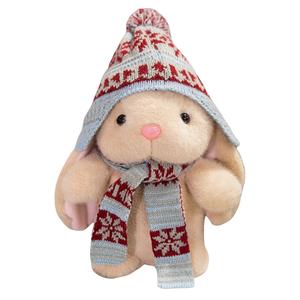 Плюшевая игрушка мультяшный снежинка зайчик 20см/28см/35см высота MLING, коричневый