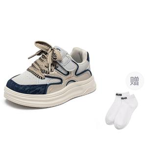 HOBIBEAR Детские кроссовки с низким верхом, устойчивые к истиранию, серо-синие