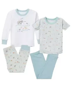 Пижамный комплект для мальчиков, 4 предмета, Farm Gerber, синий