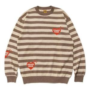Футболка striped long sleeve knit sweater 'beige' Human Made, бежевый