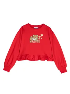 Толстовка с декором Teddy Bear Moschino Kids, красный