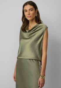 Блуза ÄRMELLOSE MIT WASSERFALL-AUSSCHNITT - Top s.Oliver BLACK LABEL, темно-зеленый