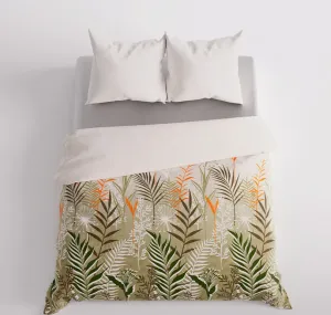 Комплект постельного белья FELINA 220x200 см - сатин-хлопок, бежевый, растительный узор MARKIZETA HOME