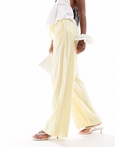 Широкие брюки Haven из искусственного льна цвета лимонной глазури Cotton On