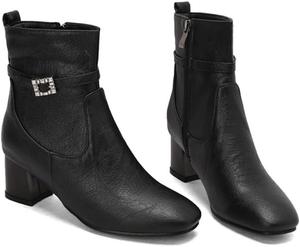 Женские ботильоны на широкий размер с высокой платформой и высоким каблуком, боковой молнией, короткие BLXQPYT, Black