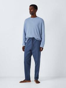 Комплект пижамы с длинным рукавом в стиле хенли John Lewis, Blue Mid