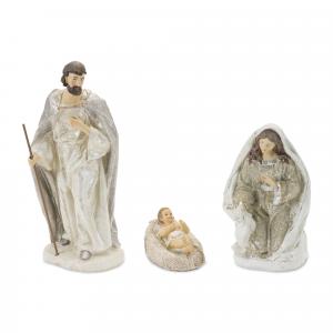 Фигурки рождественские Melrose International Holy Family, 3 штуки, кремовый / бежевый