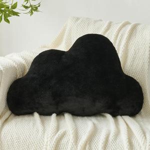 Znhinery Декоративная подушка облако с искусственным мехом Black