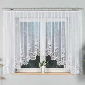 БЕРЕНИКА - Готовая жаккардовая штора с подгибом по низу - 400х160 см - белая MARKIZETA HOME