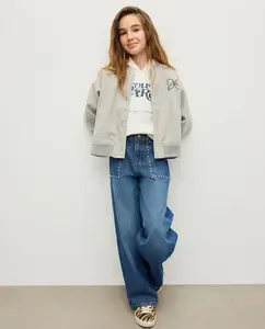 Куртка из ткани с вышитым задним патчем Kids El Corte Inglés, светло-серый